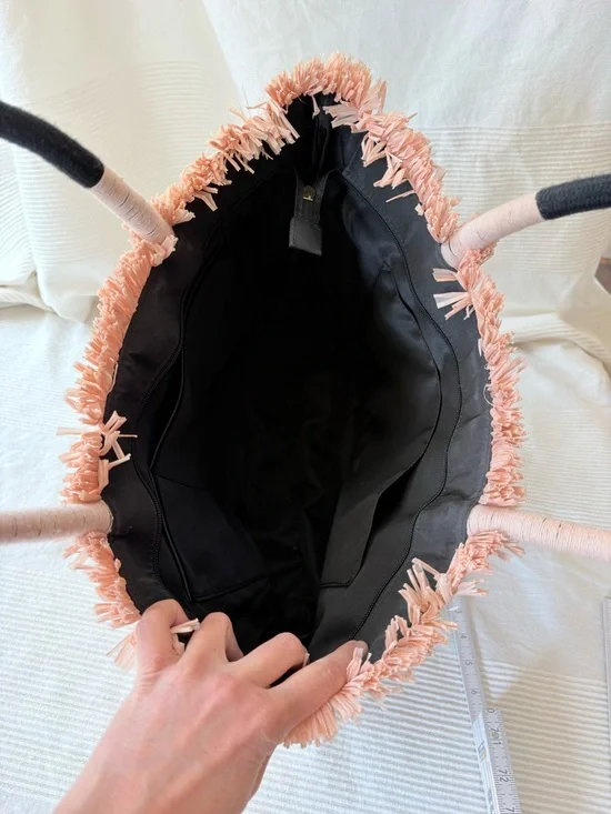 Stella & Dot Antibes Straw and Raffia Tote
Bag Embroidered Shake Your Palms - Picture 3 of 12